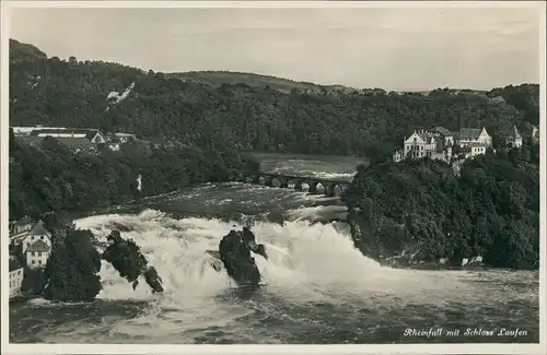 Laufen-Uhwiesen Rheinfall mit Schloss Laufen, Wasserfall Waterfall Rhein 1930