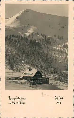 Ansichtskarte Leoben Hammerhütte mit Gläser-Koppe 1930