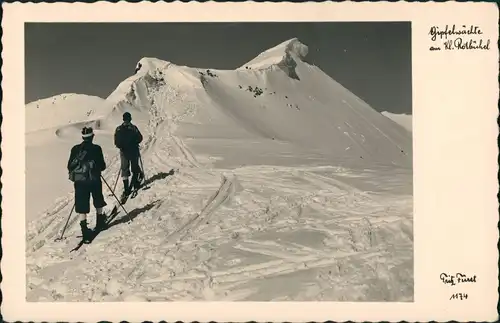 Leoben Umland-Ansicht Ski-Wanderer Gipfelwächte Rotbühel Gipfel 1940