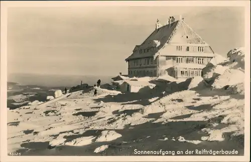 Hirschberg (Schlesien) Jelenia Góra Reifträgerbaude Sonnenaufgang, Winter  1930