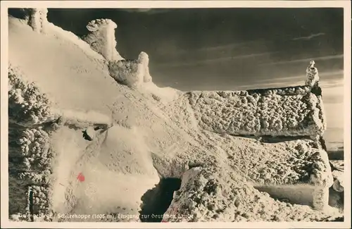 Krummhübel Karpacz Schneekoppe Sněžka/Śnieżka Eingang zur deutschen Baude 1935