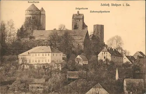 Ansichtskarte Stolpen Schloß Gesamtansicht Castle General View 1920