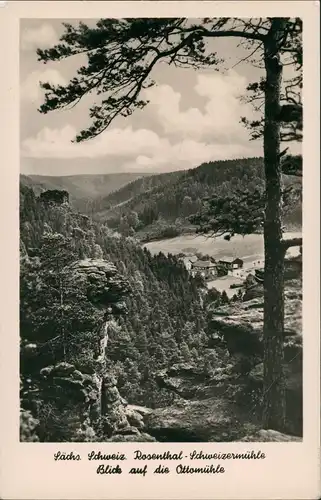 Ansichtskarte .Sachsen Panorama-Ansicht Blick auf die Ottomühle 1954