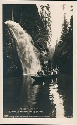 Jonsdorf (CZ) Janov Edmundsklamm Edmundova Soutěska Wasserfall Waterfall 1927