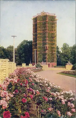 Dresden Gartenbau-Ausstellung Riesengrossen Rosengarten Turm 1926