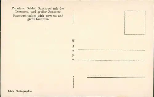 Ansichtskarte Potsdam Sanssouci 1930