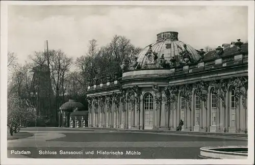Ansichtskarte Potsdam Schloß Sanssouci Windmühle 1931