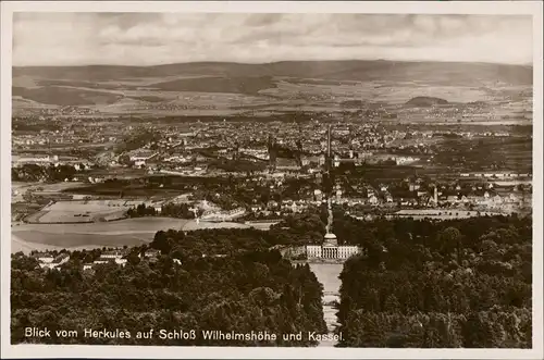 Bad Wilhelmshöhe Kassel Cassel Blick  Herkules Schloß und in die Talebene 1932