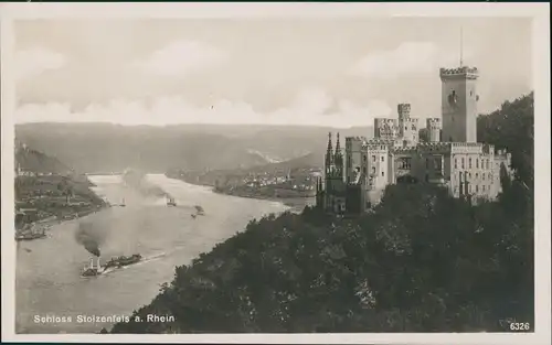 Stolzenfels-Koblenz Schloß Stolzenfels Burg Castle River Rhine 1920