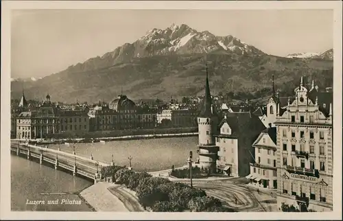 Ansichtskarte Luzern Lucerna Stadtpartie 1928
