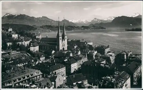 Ansichtskarte Luzern Lucerna Blick über die Stadt 1931
