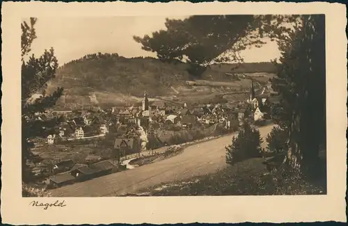 Ansichtskarte Nagold Blick auf die Stadt 1929