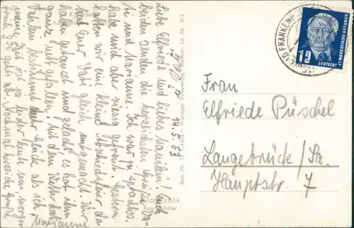 Ansichtskarte Kyffhäuserland Kyffhäuser und Ruine 1953