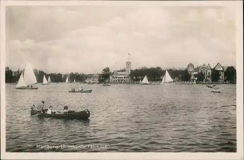Ansichtskarte Uhlenhorst-Hamburg Uhlenhorster Fährhaus, Ruderer 1932