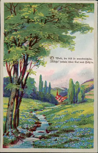 Ansichtskarte  Künstlerkarte Landschaft Stimmungsbild 1928
