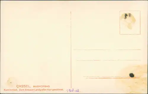 Ansichtskarte Kassel Cassel Marmorbad Kaminstück Engel 1923