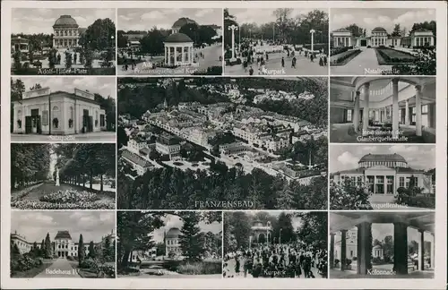 Postcard Franzensbad Františkovy Lázně Kuransichten Mehrbild 1934