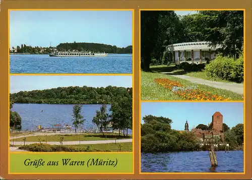 Waren (Müritz) DDR Mehrbild  MS Fontane  Tiefwarensee Rundgaststätte uvm. 1986