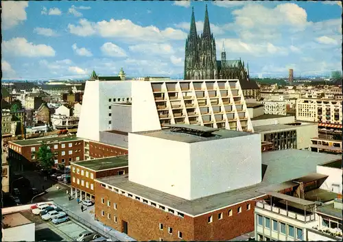 Ansichtskarte Köln Opernhaus, Schauspielhaus i.d. Ferne Dom 1967