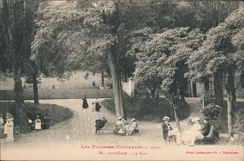 CPA Siradan (Hautes-Pyrénées) Park - belebt 1912