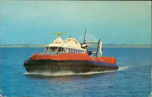 Postcard Ryde (Isle of Wight) Hoovercraft SR-N6 - Southsea 1974