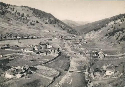 Postcard Klein Bistritz Bystřička Stadtpartie 1959