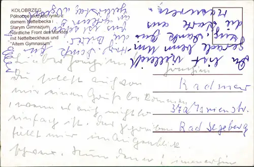 Postcard Kolberg Kołobrzeg Markt Nettelbeckhaus 1913/1999 REPRO