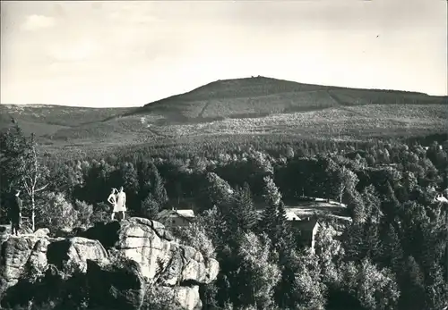 Polen Polska SZKLARSKA PORĘBA Widok na Szrenicę Landschaft Polen 1972