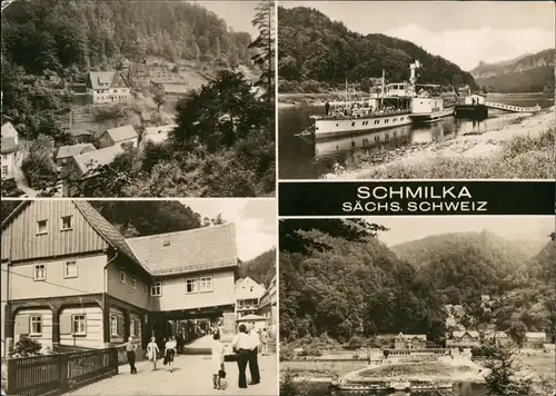 .Sachsen DDR Mehrbild-AK 4 Echtfoto-Ansichten ua. Elbe Dampfer 1970