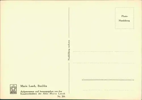 Glees (Vulkaneifel) Abtei Maria Laach Basilika (Photo-Handabzug) 1950