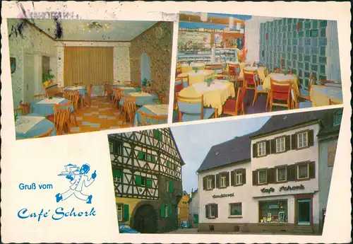 Ansichtskarte Ladenburg (Neckar) Mehrbild-AK Café SCHORK am Marktplatz 1978