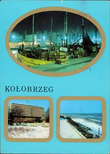 Kolberg Kołobrzeg Mehrbild-AK mit Hafen Partie, Strand & Hotel 1991