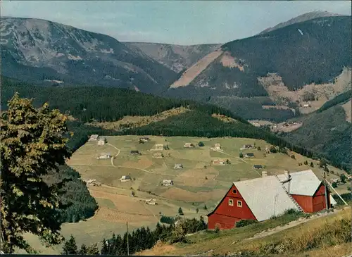 Postcard Groß Aupa-Petzer Velká Úpa Pec pod Sněžkou Stadtpartie 1963