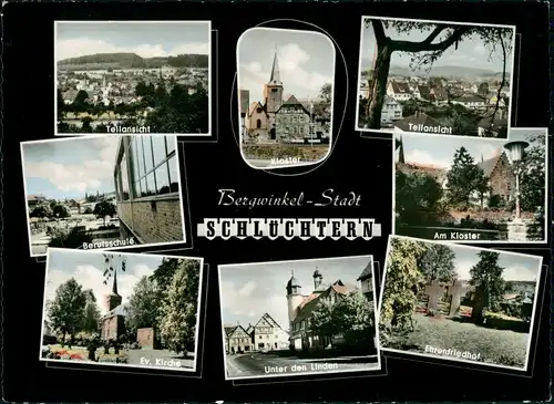 Schlüchtern Stadtteilansichten  Berufsschule, Kloster, Ehren-Friedhof uvm. 1960