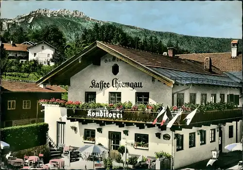 Bernau am Chiemsee Café Kaffee Chiemgau (singender Wirt R. Obermaier) 1961