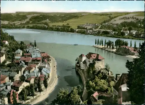 Ansichtskarte Passau Panorama-Ansicht Blick auf die 3-Flüsse-Stadt 1960