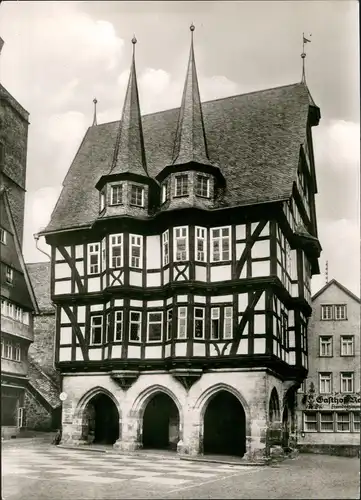 Ansichtskarte Alsfeld Strassen Partie am Rathaus, Fachwerk Haus Gebäude 1960