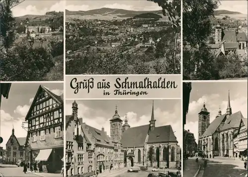 Schmalkalden Umlandansichten DDR Mehrbildkarte 6 Foto-Ansichten 1963