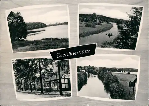 Zechlinerhütte/Mark-Rheinsberg Umlandansichten DDR Mehrbild-AK mit 4 Fotos 1964