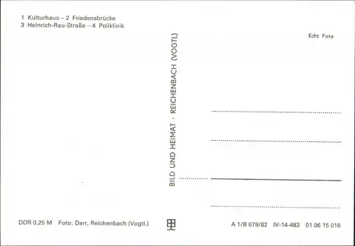 Jessen DDR Mehrbild-AK Kulturhaus, Poli-Klinik, Brücke, Heinrich-Rau-Str. 1982
