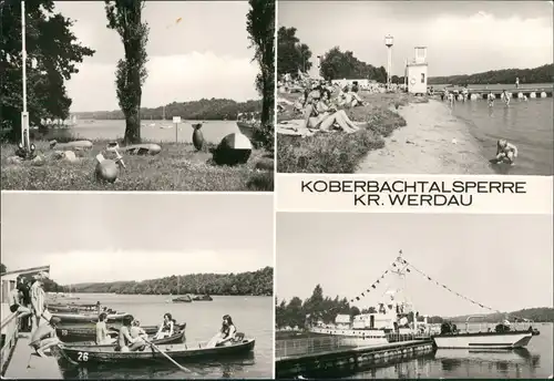 Ansichtskarte Langenhessen-Werdau Koberbachtalsperre Schiff MB 1980