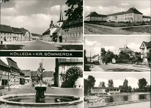 Ansichtskarte Kölleda Roßplatz, Zentralschule, Bahnhofstraße 1976