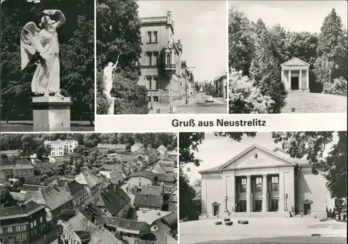 Neustrelitz DDR Mehrbild-AK ua. Stadtpark, Luisen-Tempel, Stadtkirche 1984