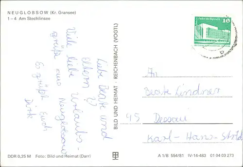 Neuglobsow-Stechlin DDR Mehrbild-AK Ansichten vom Stechlinsee 1981