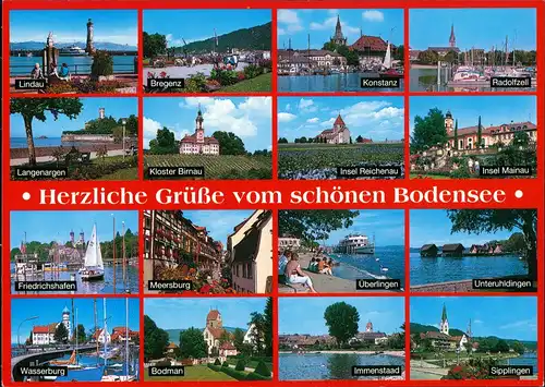 Ansichtskarte  Bodensee Städte Dampfer, Fahrgastschiffe, Fähren 1998
