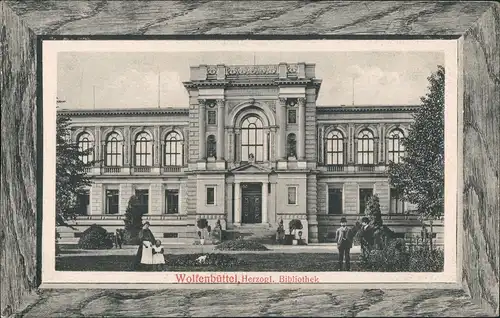 Ansichtskarte Wolfenbüttel Herzogl. Bibliothek 1911 Passepartout