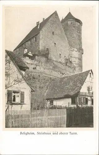 Ansichtskarte Besigheim Steinhaus und oberer Turm 1917