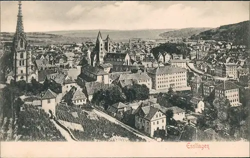 Ansichtskarte Esslingen Blick über die Stadt 1911