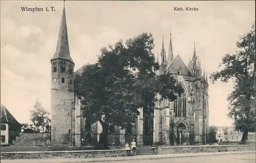 Ansichtskarte Bad Wimpfen Kath. Kirche 1921