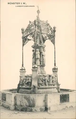 Ansichtskarte Münster (Westfalen) Lambertusbrunnen - Modell 1910